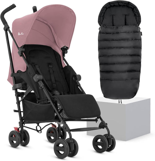 Lightweight Travel Pushchair with Footmuff Umbrella Fold Newborn–4Y 22kg Pink