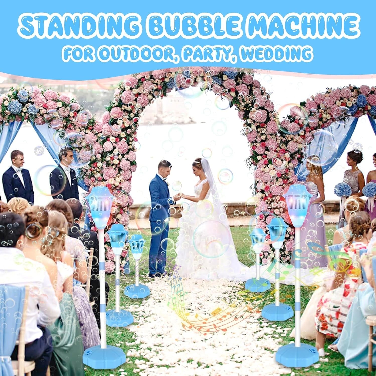 Standing Bubble Machine Lamp 47 Inch Rechargeable Light Music