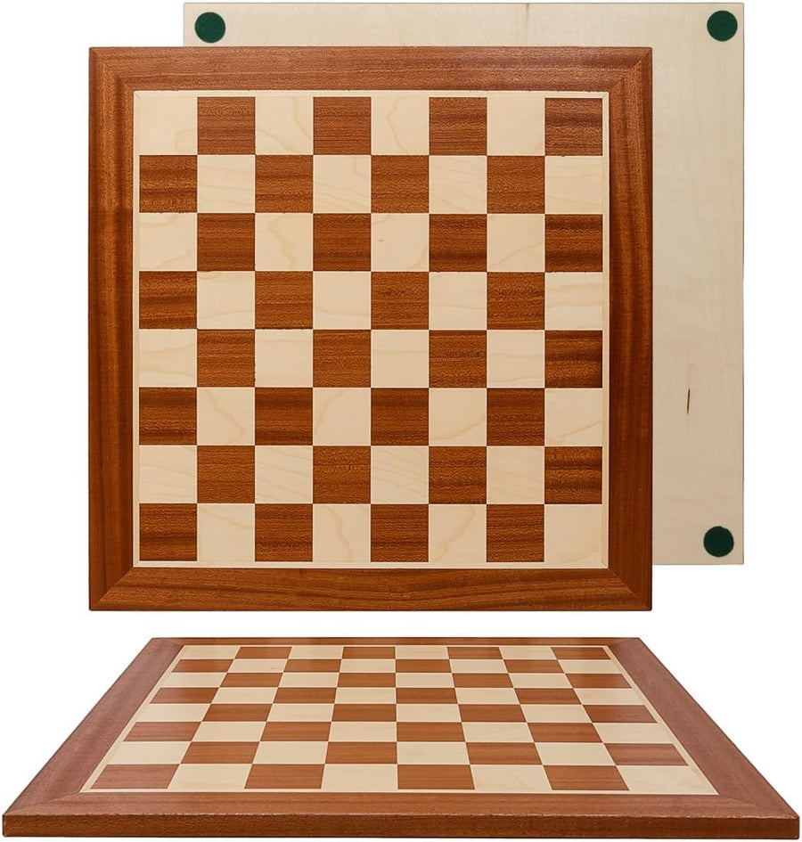 48cm Professional Wooden Chess Board Inlaid Sycamore Mahogany Tournament