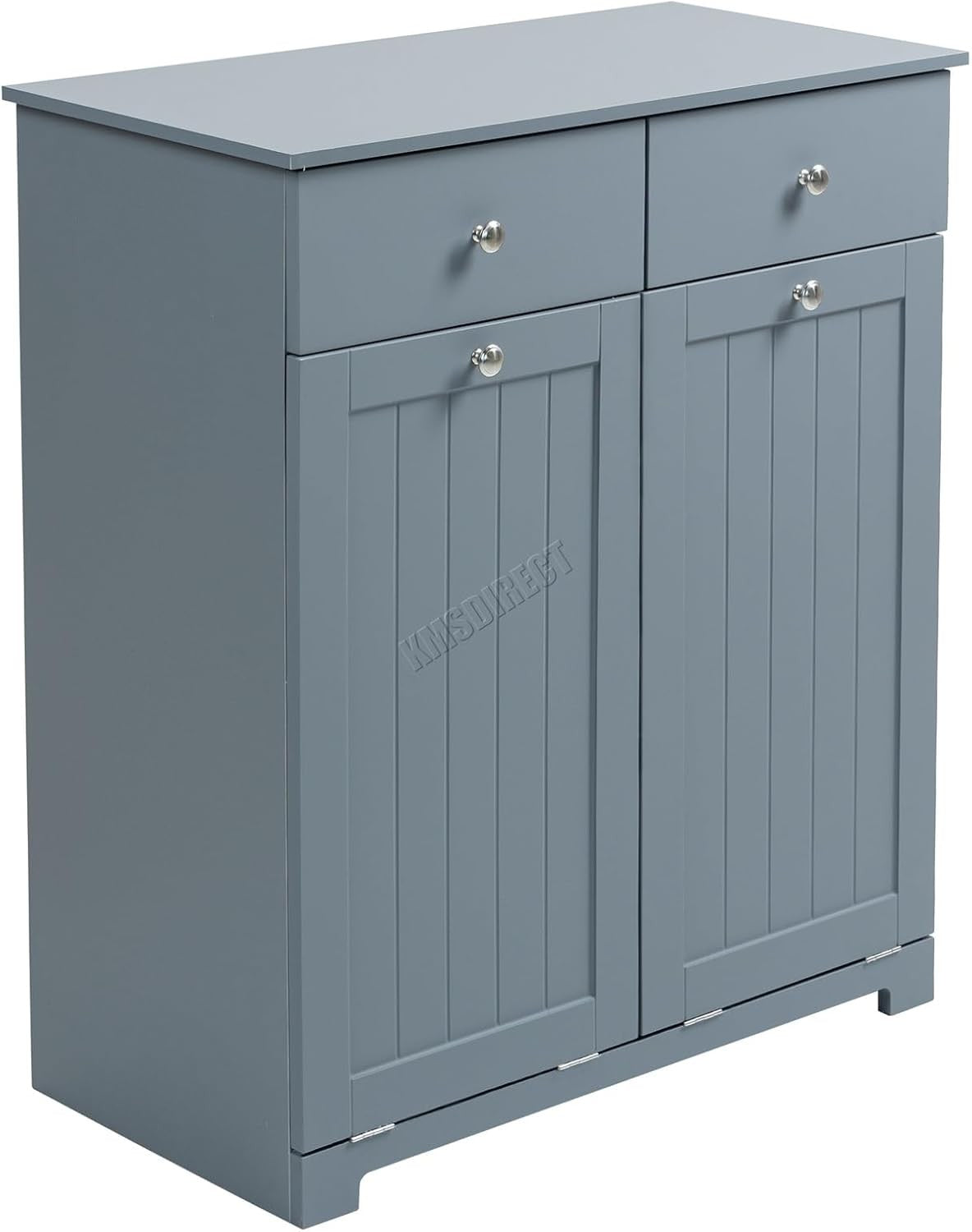 Tilt-Out Laundry Cabinet with 2 Baskets Modern Storage Unit Grey Drawers