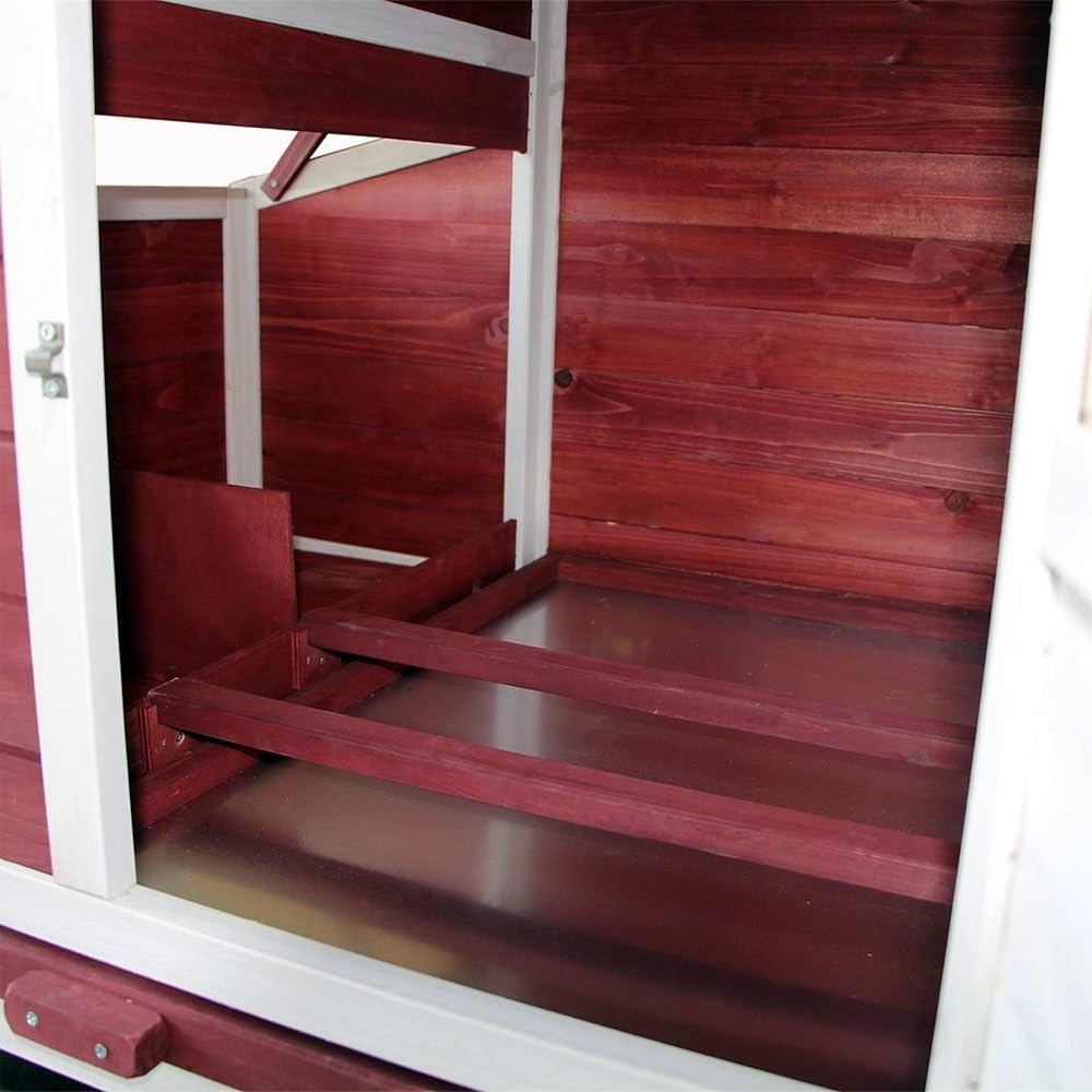 XXL Chicken Coop with Run Raised Spruce Wood 201x81x116cm