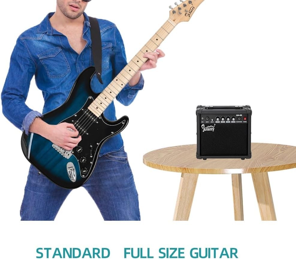 Full Size Electric Guitar Starter Kit with 20W Amp Blue