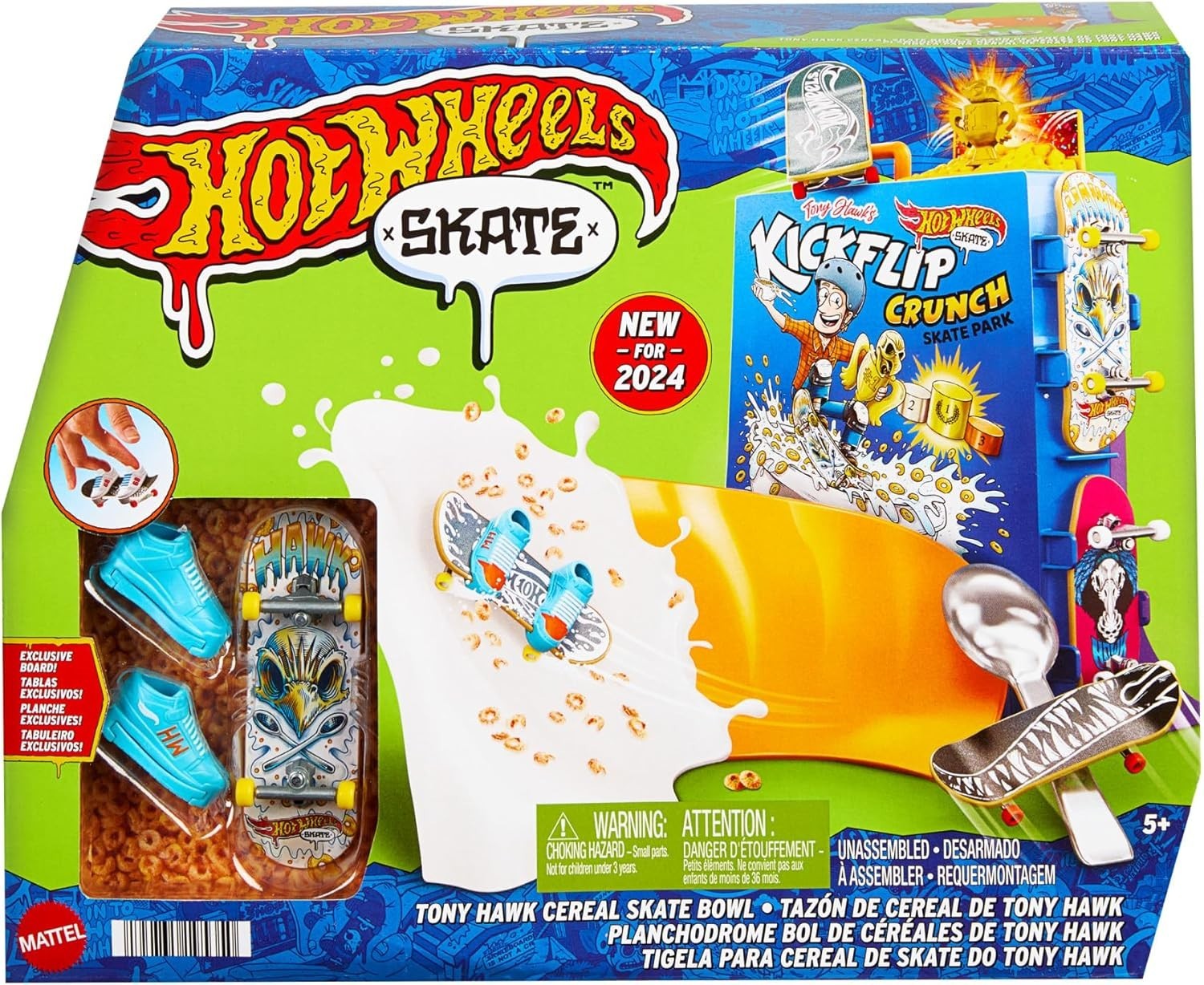Hot Wheels Fingerboard Skate Bowl Set Tony Hawk 1 Board + Shoes
