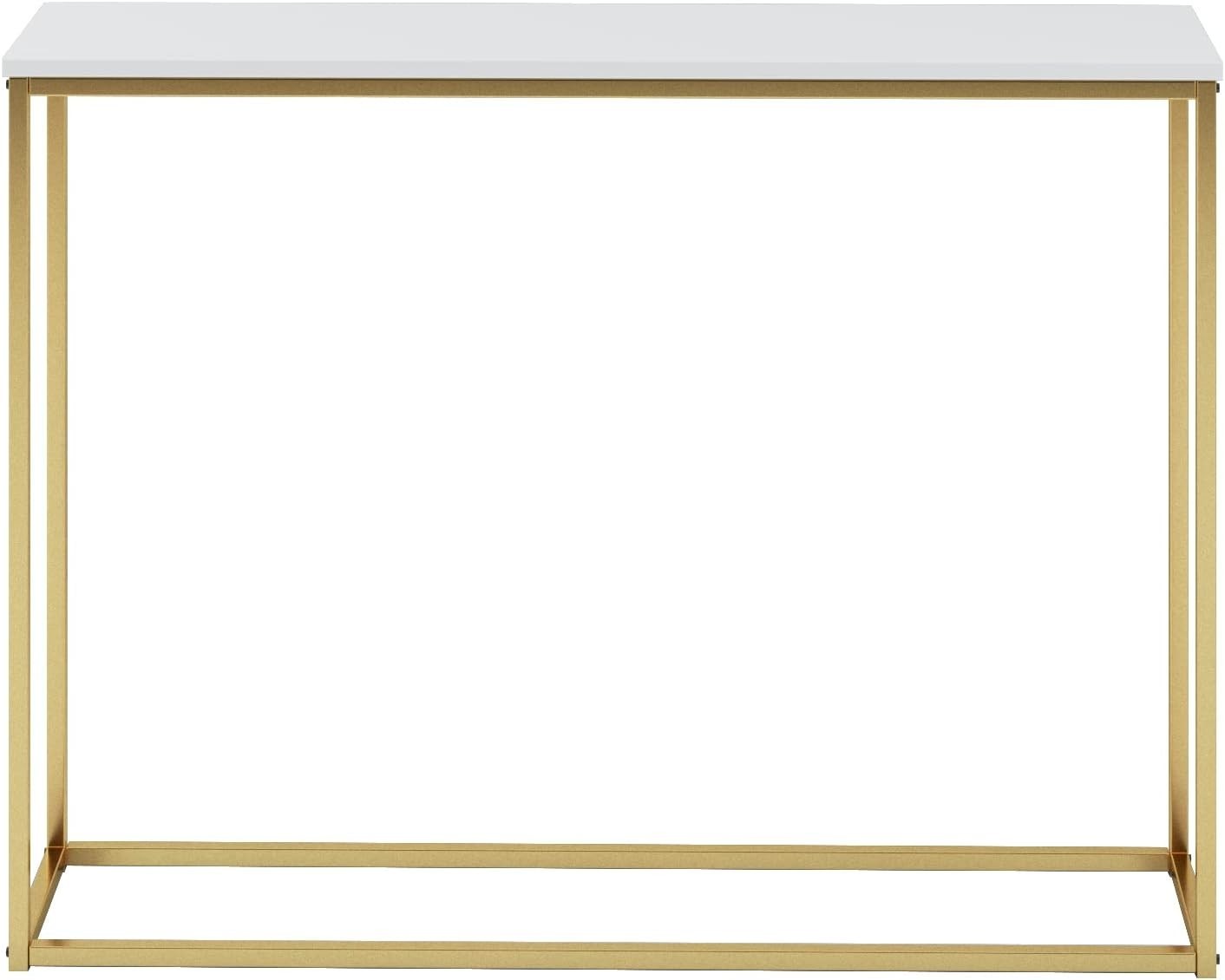 Modern Wooden Hallway Console Table with Gold Metal Legs, 24x100.5x75.5cm