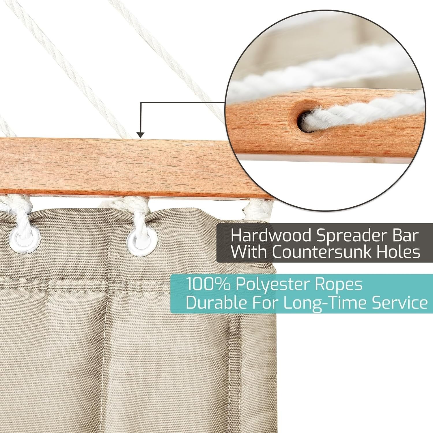 2 Person Quilted Fabric Hammock w/ Spreader Bars & Pillow 450lb Outdoor Patio