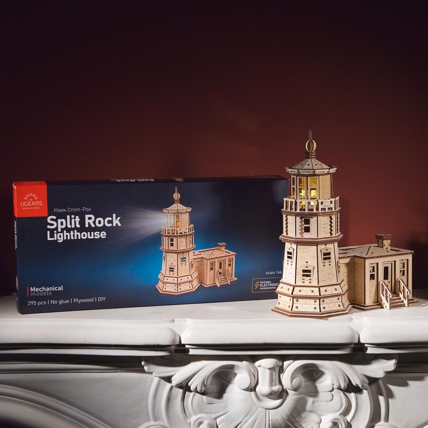 3D Wooden Lighthouse Puzzle with LED Nightlight – DIY Model Kit Gift