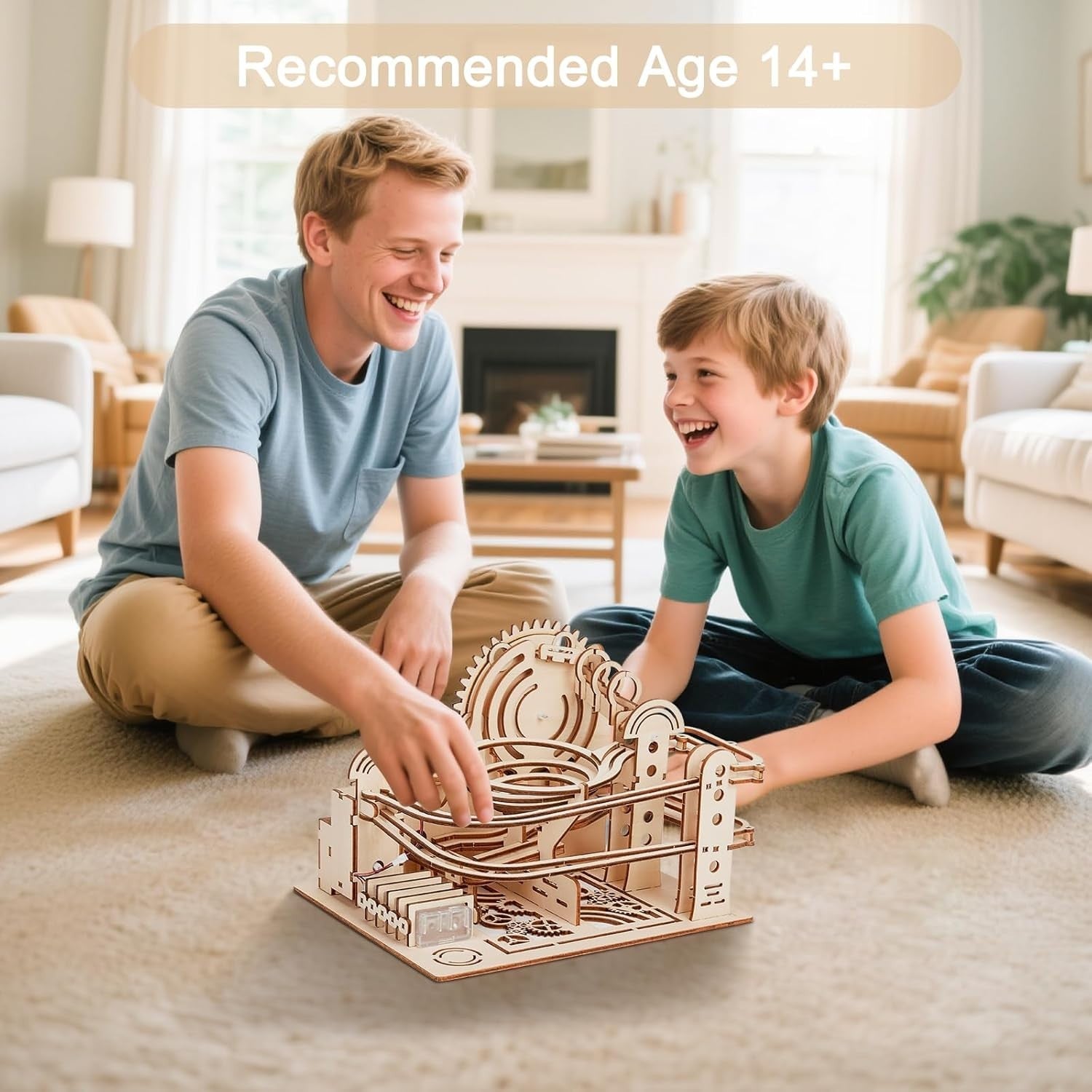 3D Wooden Marble Run Puzzle Kit for Adults & Teens – Spiral Track DIY Toy