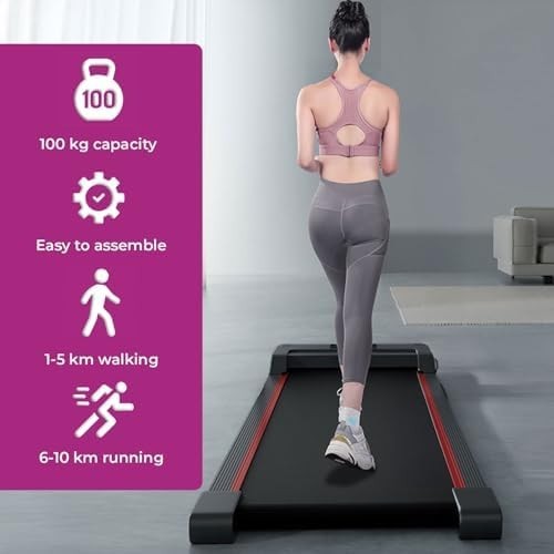 Portable Under Desk Walking Treadmill LED Display Adjustable Speed Home Office