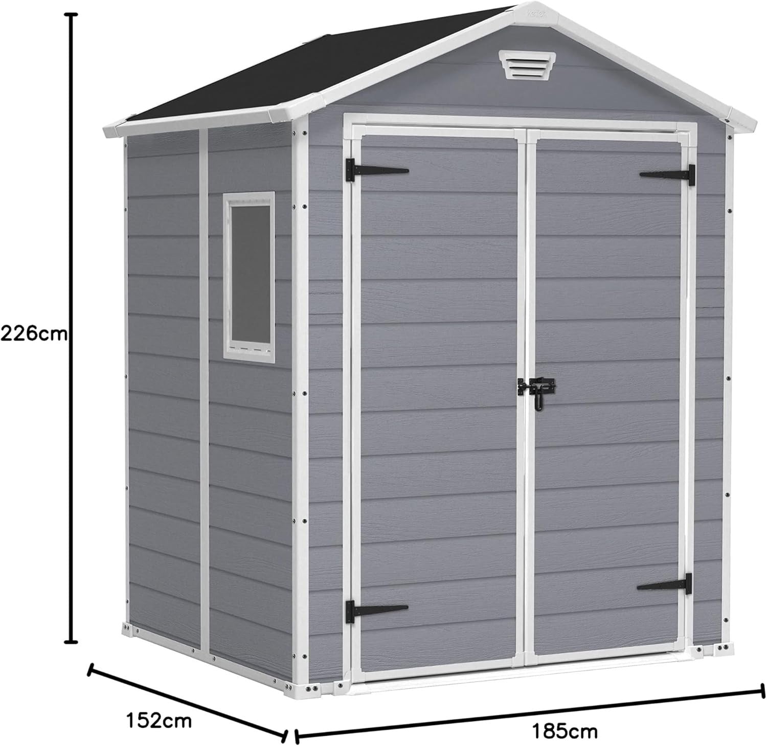 Spacious Outdoor Garden Storage Shed 6x5 ft Lockable Weatherproof Resin