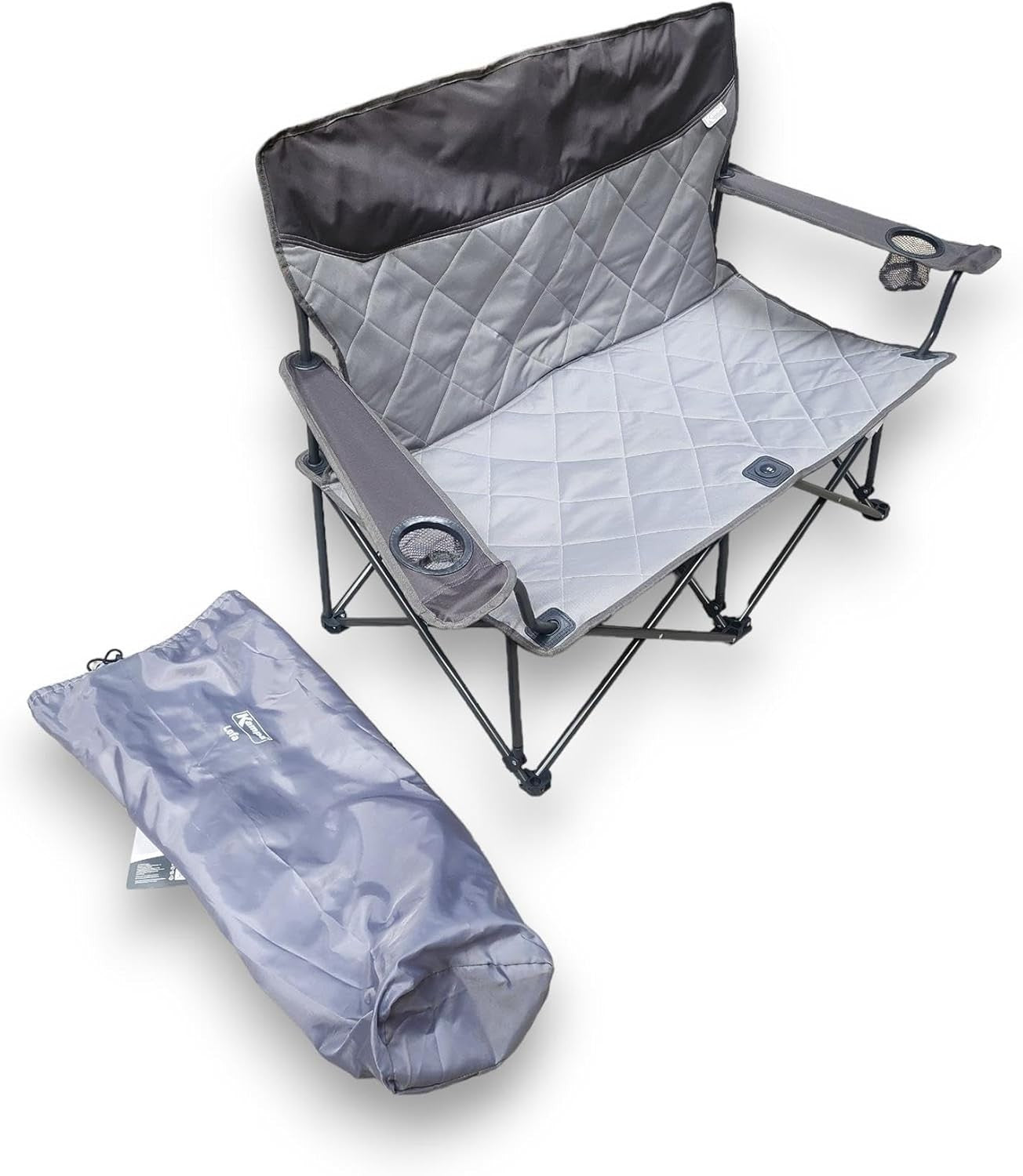 Portable Folding Camping Chair with Cup Holder, Padded Seat, Lightweight