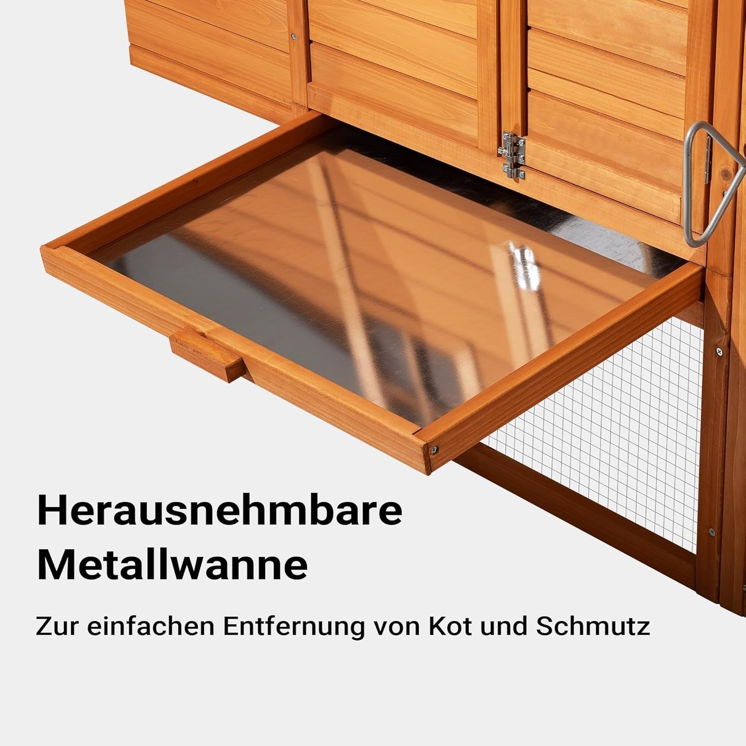 Wooden Chicken Coop Enclosure Nesting Box Run Mesh Tray Outdoor