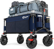 Blue Heavy Duty Beach Trolley 102kg All-Terrain Folding Wagon w/ Big Wheels