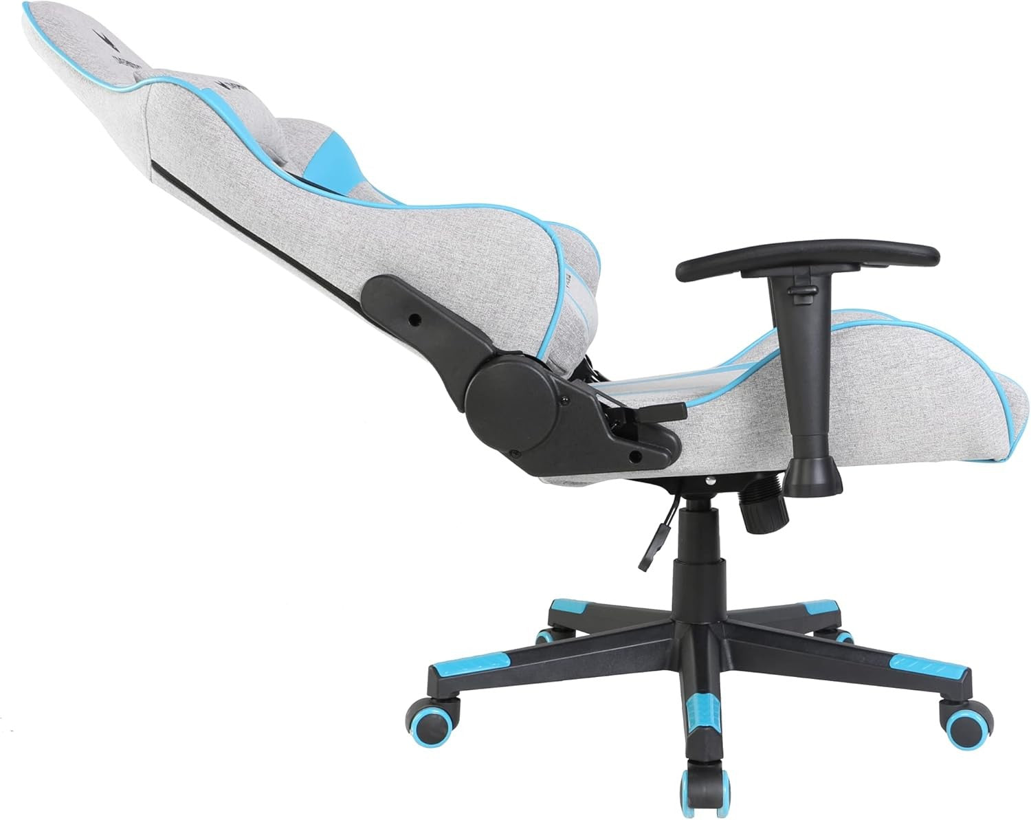 Professional Gaming Chair 180° Recline Fabric Grey Blue