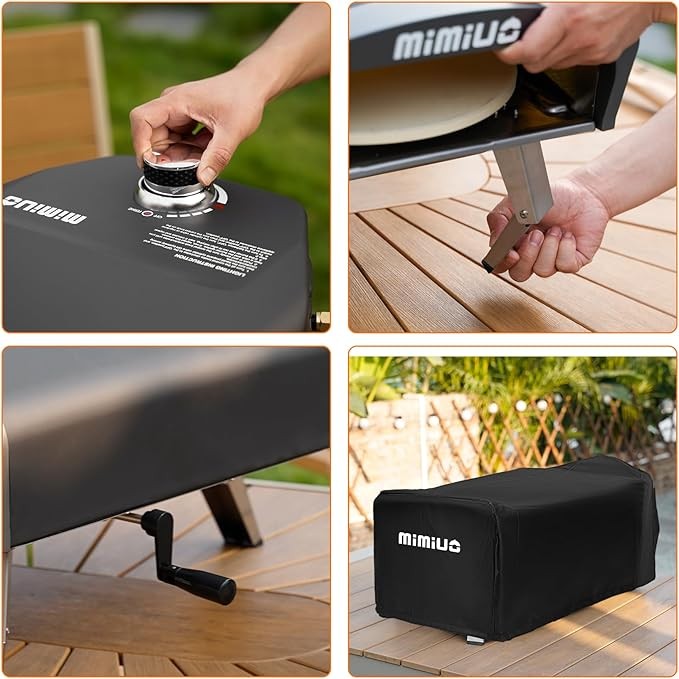 Outdoor Gas Pizza Oven 13" | Portable BBQ Oven w/ Stone, Peel & Rotation System