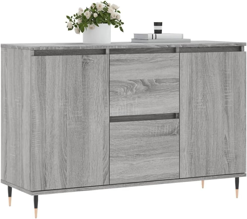 Modern Grey Sonoma Sideboard Storage Cabinet 104x35x70cm Dent Resistant