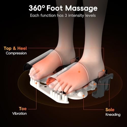 Shiatsu Foot Massager with Heat, Remote, Kneading, Vibration & Air Compression