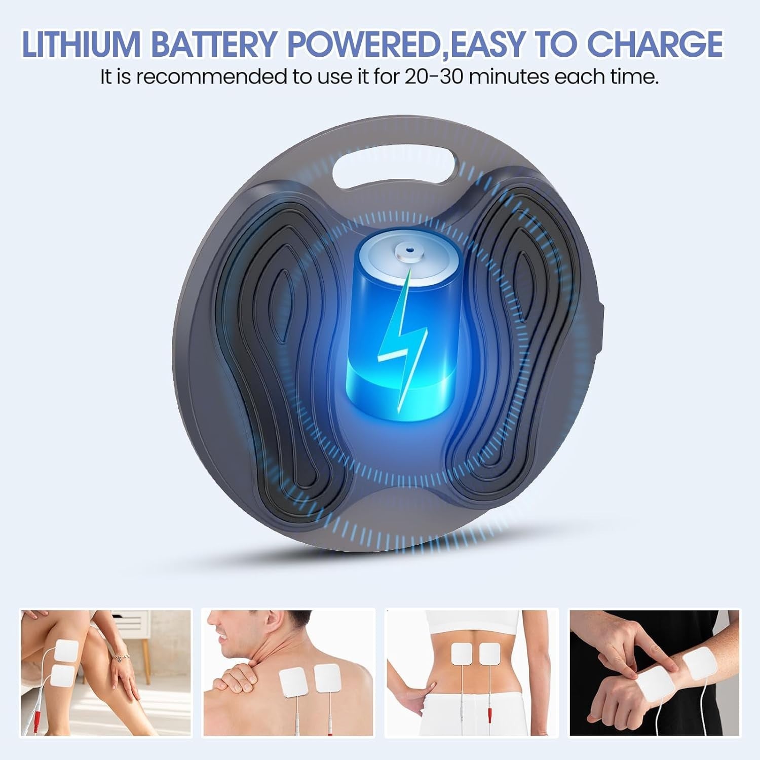 Rechargeable EMS Foot Massager Pain Relief Circulation Booster for Neuropathy