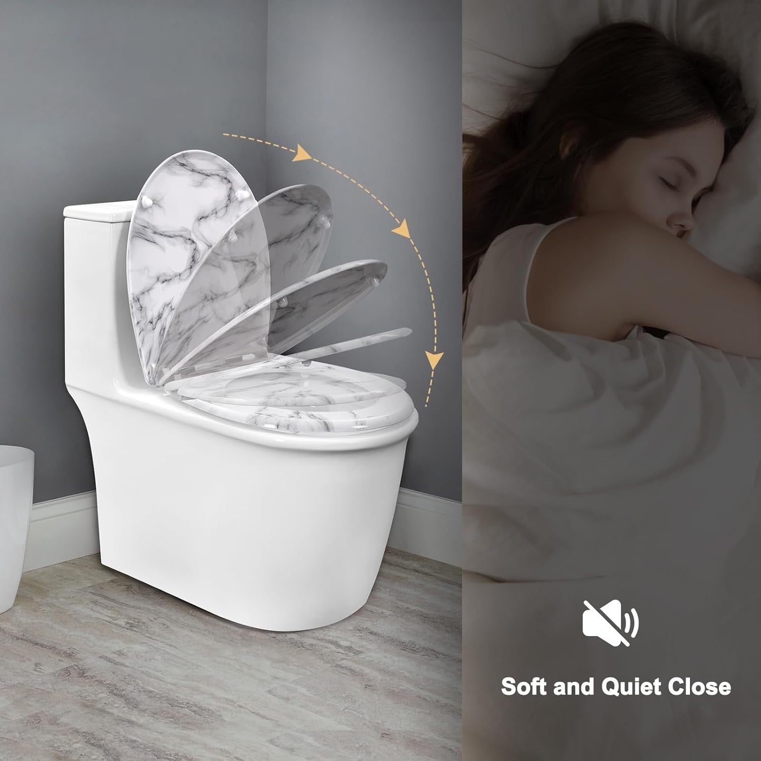 Soft Close Toilet Seat Quick Release O-Shape Duroplast 175kg Load Capacity