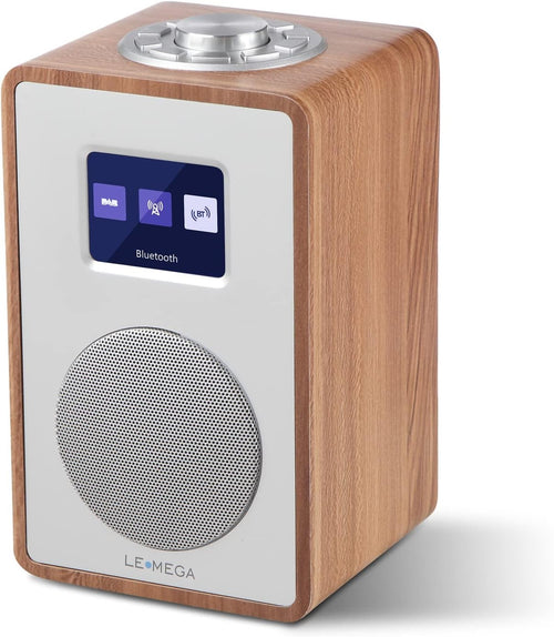 DAB DAB+ FM Digital Radio Bluetooth Dual Alarm Wooden Effect Display