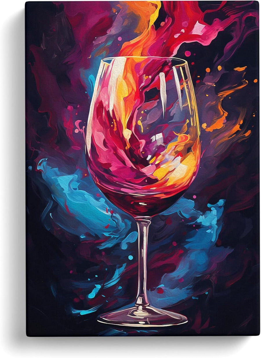 Abstract Wine Canvas Wall Art 76x50cm Framed