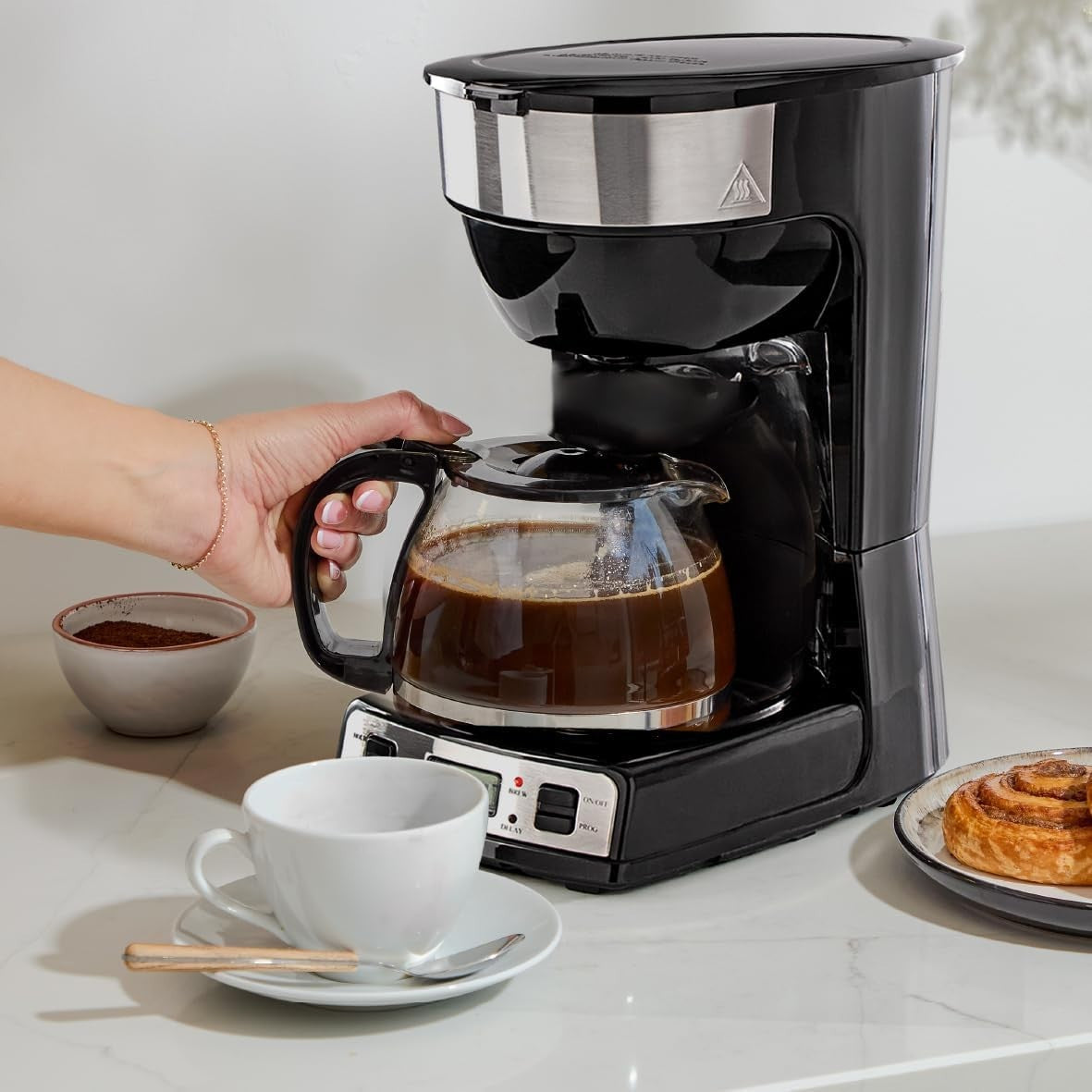 Digital Filter Coffee Machine 1.5L 12 Cup Timer Keep-Warm Anti-Drip 900W