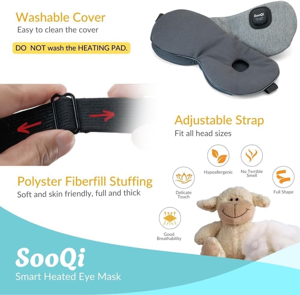 Rechargeable Heated Eye Mask Weighted Dry Eye Sleep Relief
