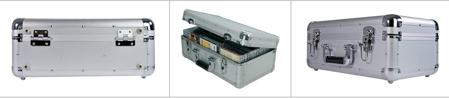 Aluminium CD Storage Case Holds 60 CDs Lockable DJ Flight Carry Box