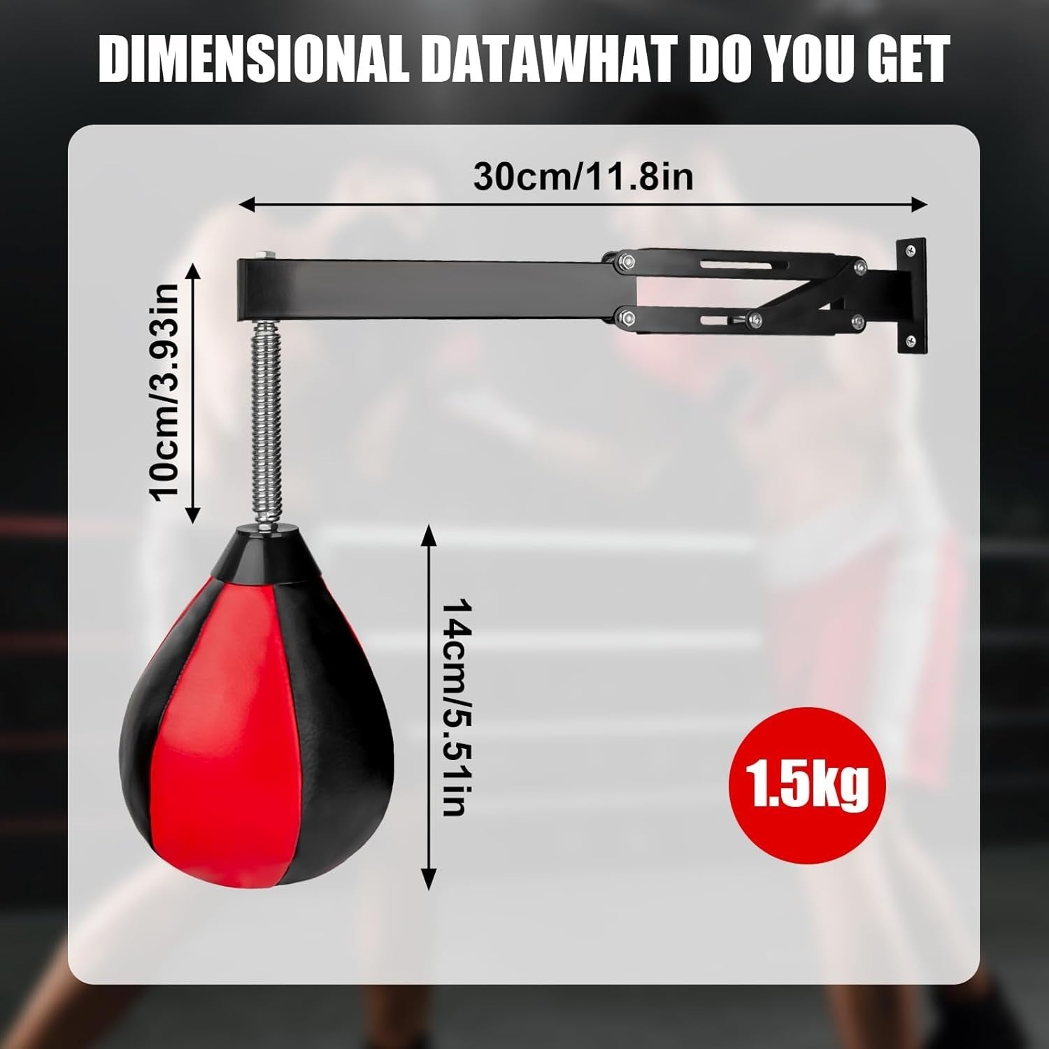 Boxing Speed Bag Set Wall Mount Adjustable Reflex Punch Ball