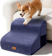 2 Step Dog Ramp for Sofa Bed Non Slip Washable Blue 40x40x30cm