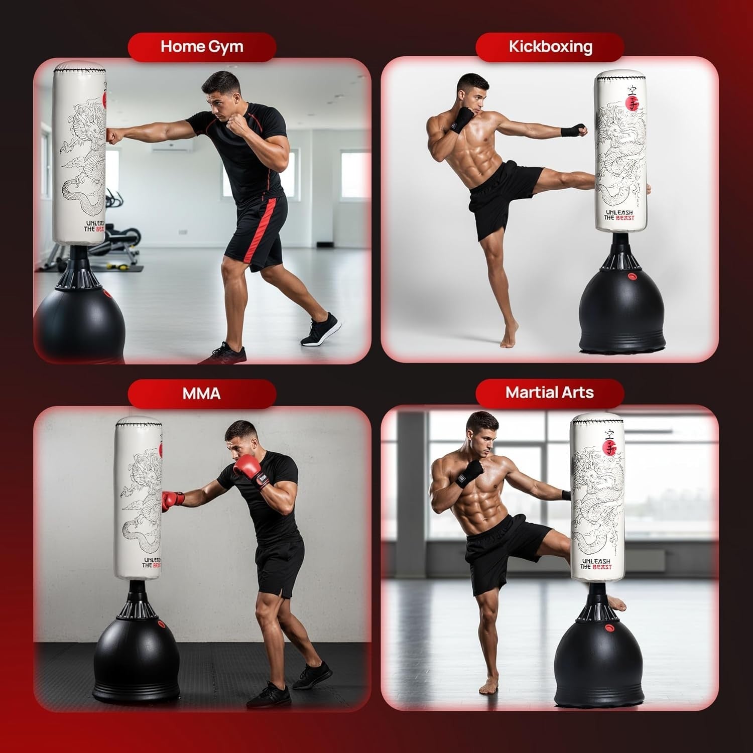 Standing Boxing Kick Bag 5.5ft Pedestal MMA Martial Arts Trainer