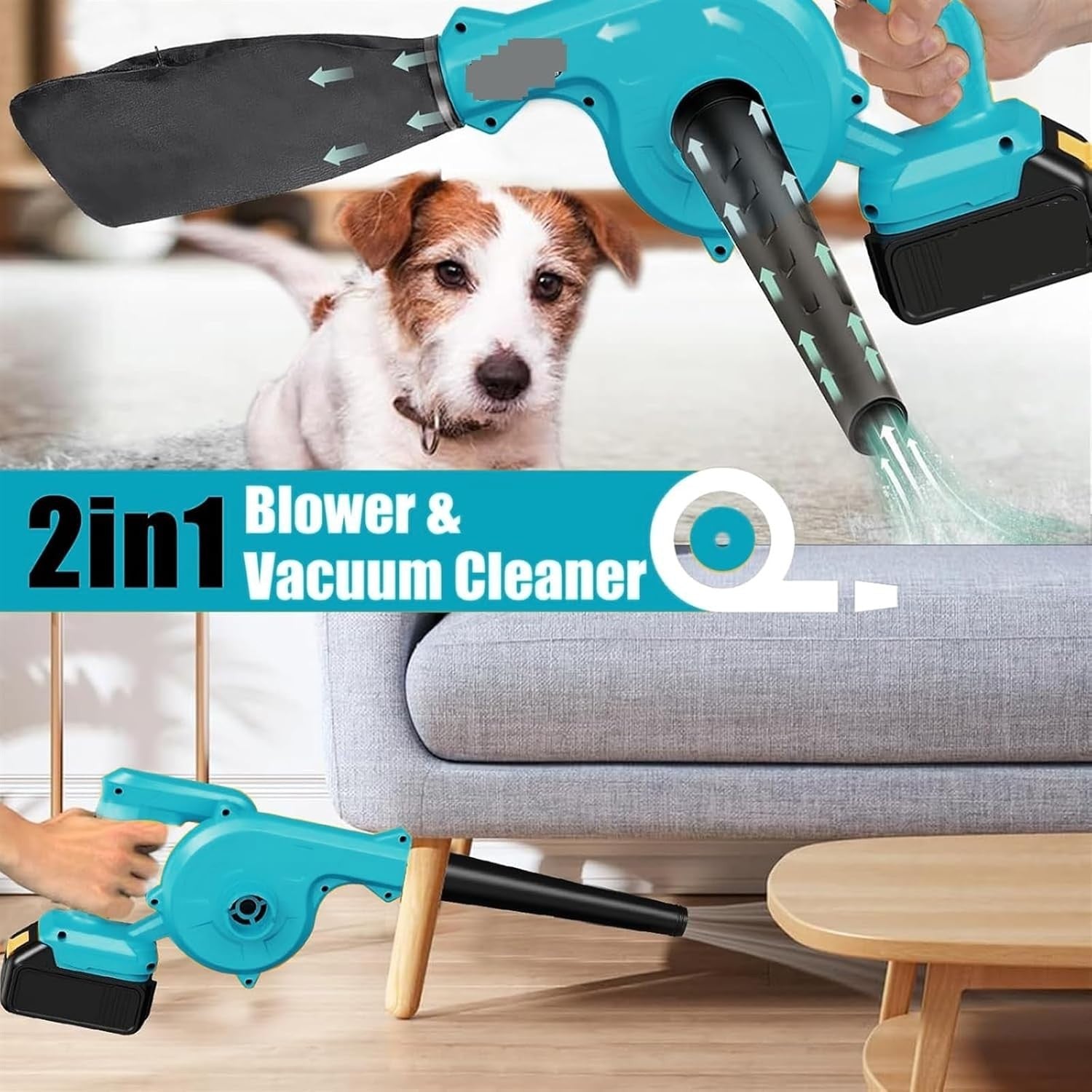 Cordless Air Blower Vacuum 2-in-1 1500W Electric Dust Cleaner Tool