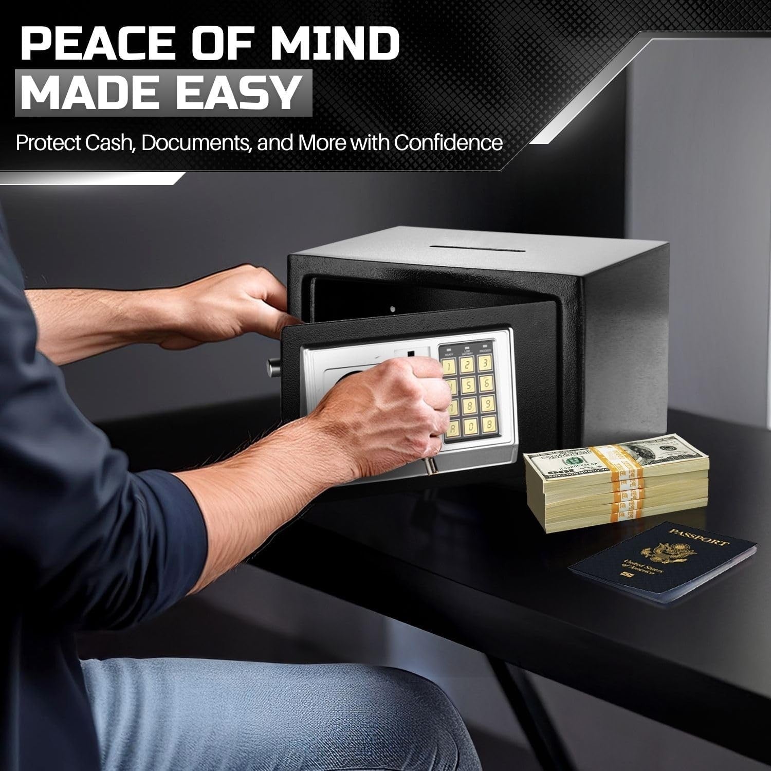 Drop Slot Safe Box Digital Keypad Cash Deposit Security Cabinet Lock
