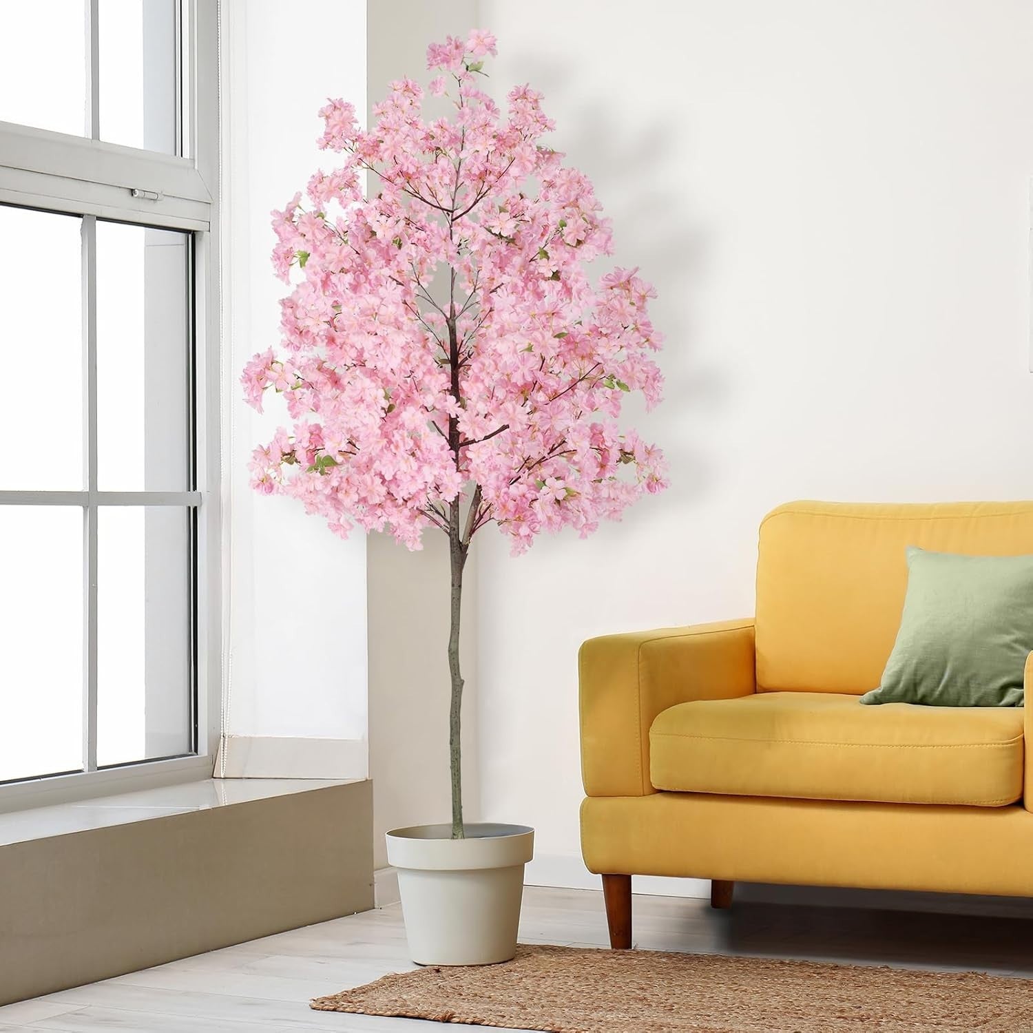 180cm Pink Artificial Cherry Blossom Tree Faux Flower Potted Decor Home Office
