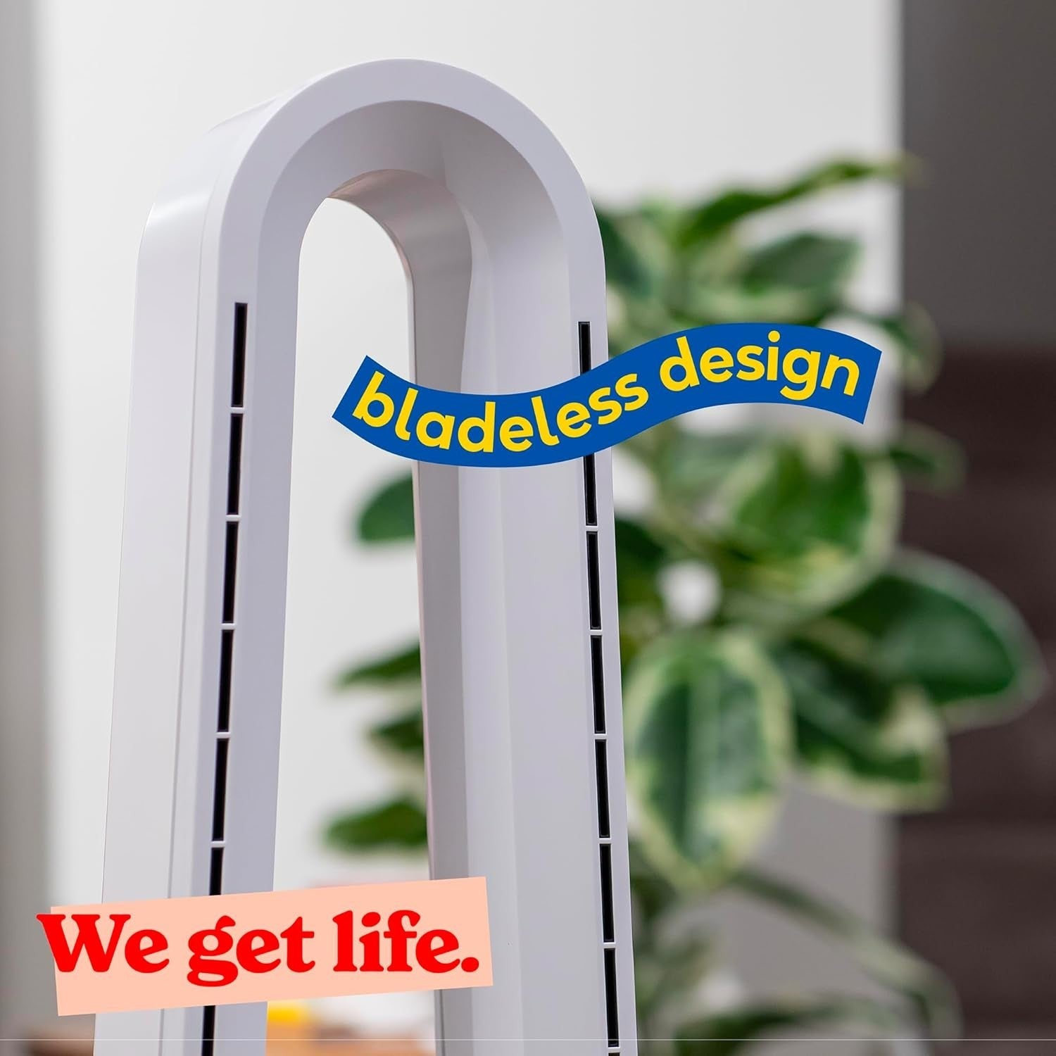 Bladeless Tower Fan & Heater – 2000W 9-Speed LED Display Remote White