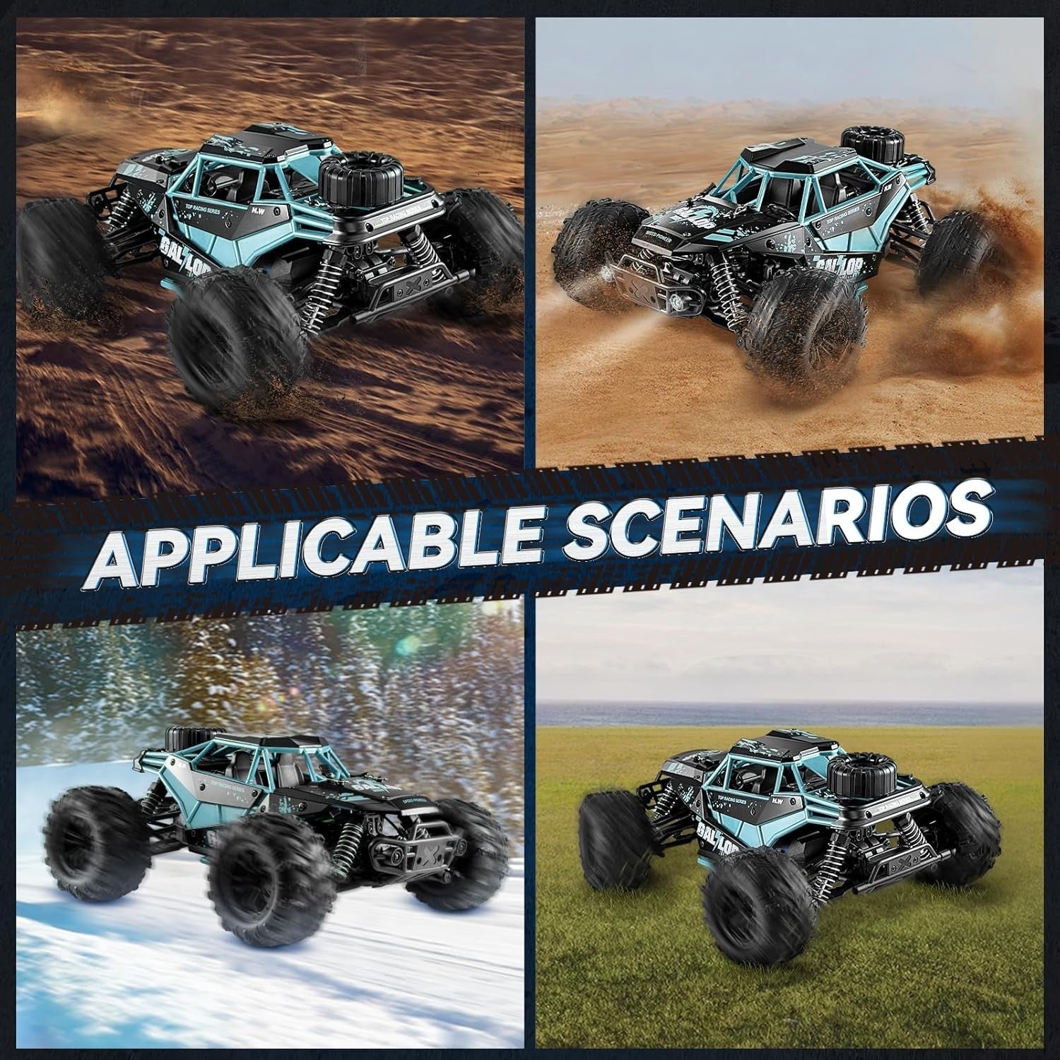 Fast 1:16 RC Truck 4WD 22MPH Off-Road Car with 2 Batteries for Boys 14+