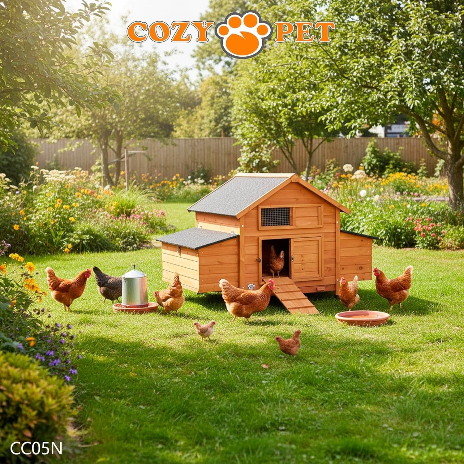 Extra Large Wooden Chicken Coop with Nest Boxes Easy Clean Hen House 12 Birds