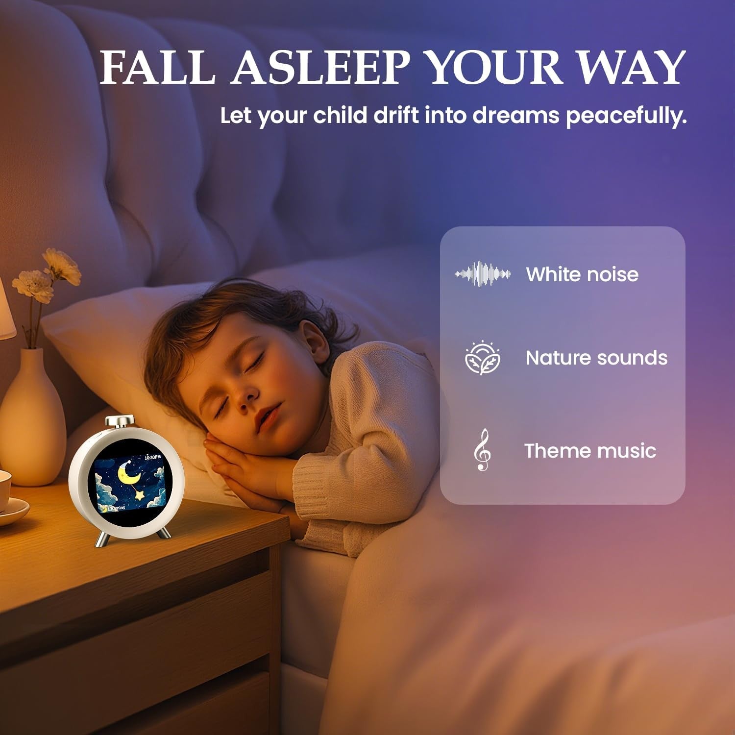 Smart Digital Alarm Clock App Control Animated Display Temp Humidity Sensor