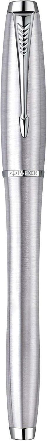Metal Fountain Pen Metallic Chrome Trim Blue Ink Medium