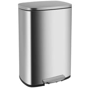 50L Stainless Steel Kitchen Bin Step On Lid Fingerprint Proof