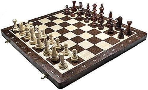 48cm Tournament Wooden Chess Set – Weighted Staunton No.5 Pieces & Folding