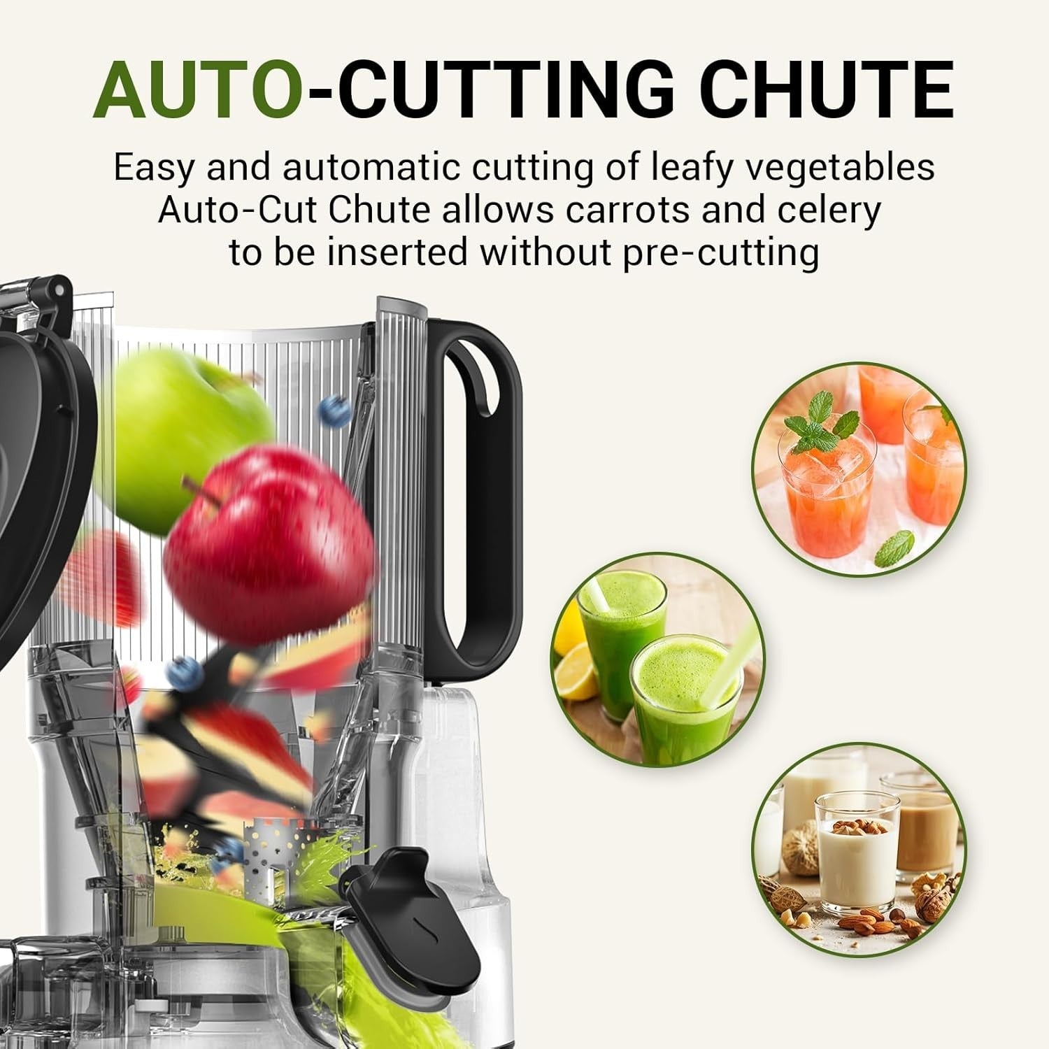 Cold Press Juicer 250W Self Feeding 145mm Opening Large 2L Capacity