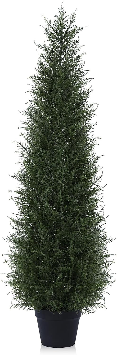 120cm Artificial Cypress Tree UV Resistant Outdoor Indoor Greenery Decoration