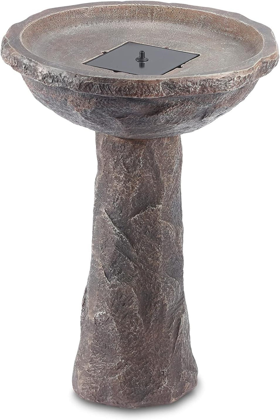 Solar Powered Bird Bath Outdoor Garden Water Feature Stone Effect