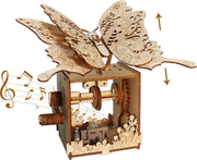 3D Wooden Butterfly Music Box DIY Puzzle Gift for Adults Teens Decor