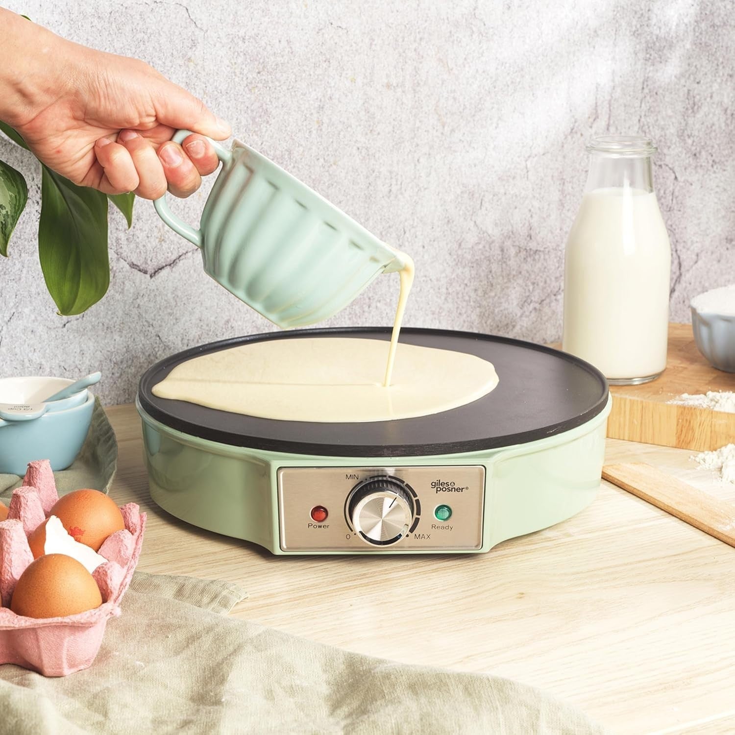 30cm Electric Crepe Maker, Non Stick Hotplate, Adjustable Temp, Spreader Include