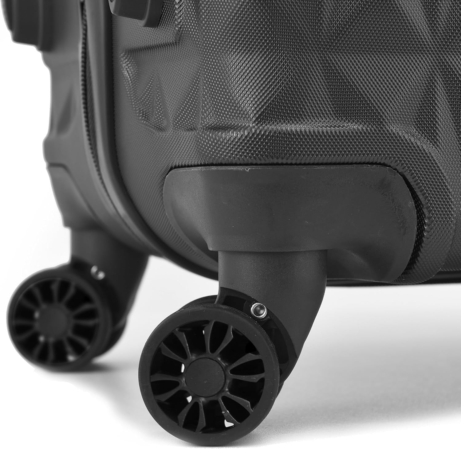 24 Inch Medium ABS Hard Shell Suitcase 4 Spinner Wheels Lock Ash