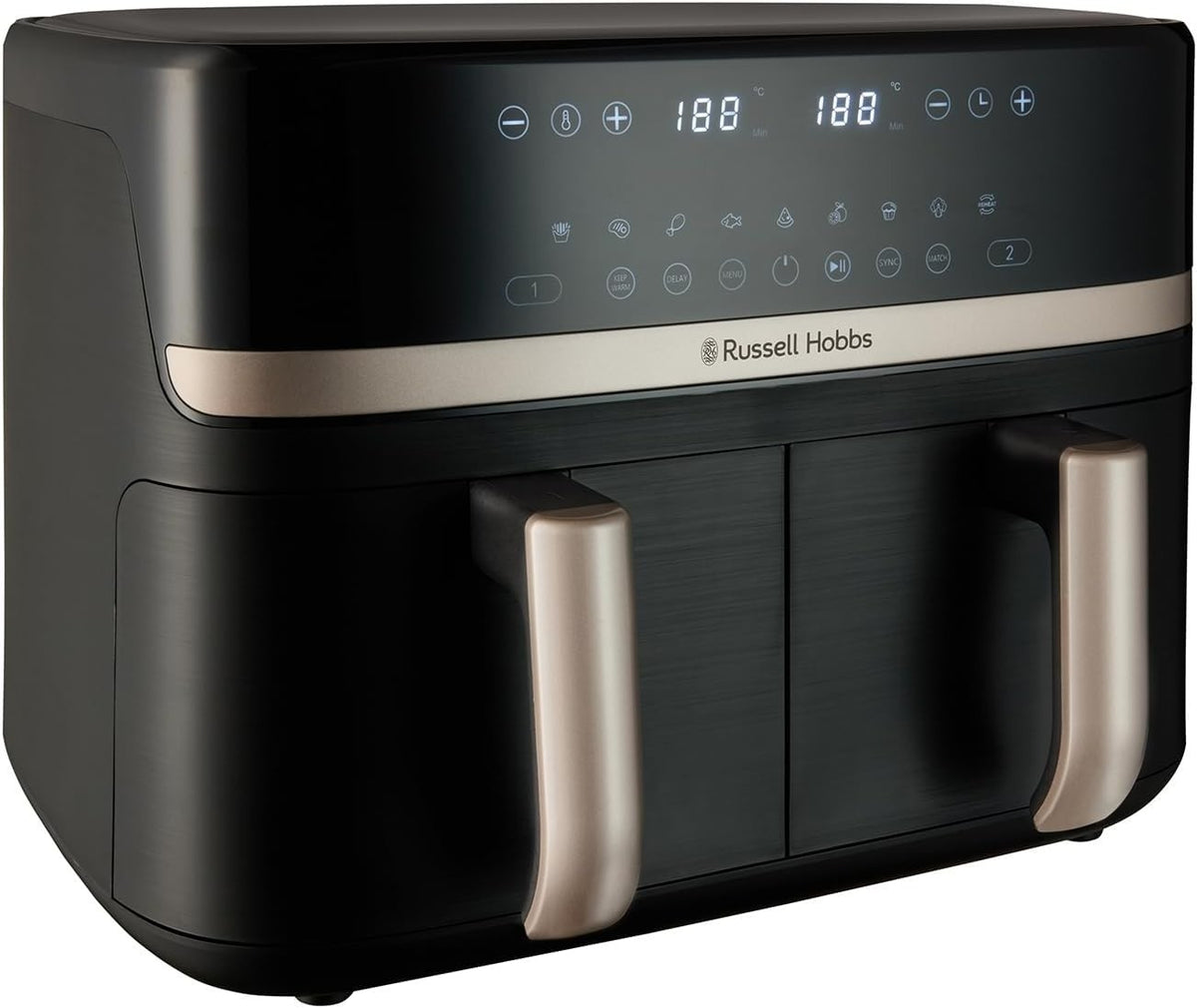 9L Dual Basket Air Fryer | Rapid Air, Low Noise, 9 Programs, Oil-Free Cooking