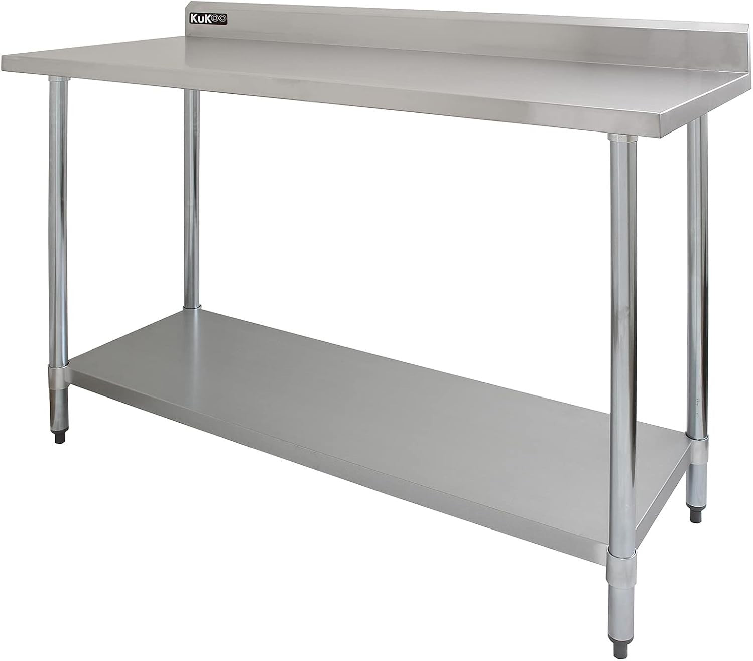5ft Stainless Steel Catering Table with Double Overshelf Heavy Duty 350kg