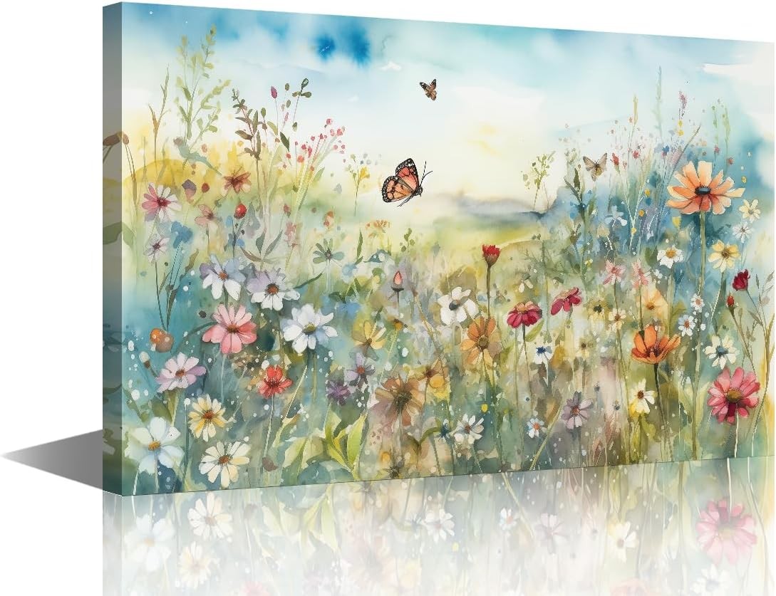 Wildflower Canvas Wall Art 60x90cm Large Floral Home Decor Print