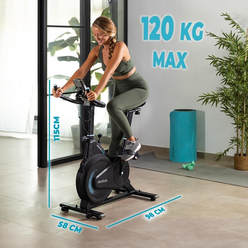 Indoor Exercise Bike w/ 10kg Flywheel, LCD Monitor, Adjustable Seat & Handlebar